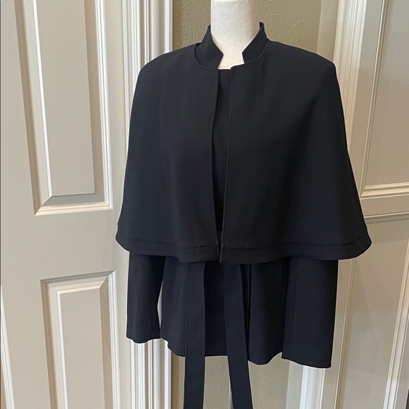 Halogen Detachable Cape Long Sleeve Jacket Black M - Picture 2 of 16